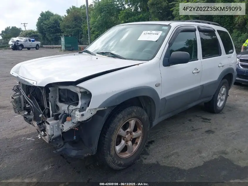2005 Mazda Tribute I VIN: 4F2YZ02Z35KM59099 Lot: 42505108