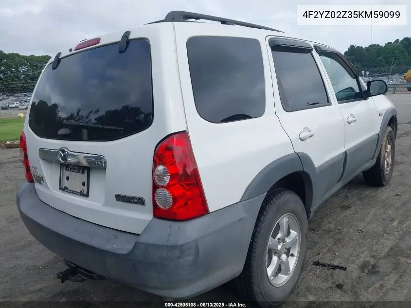 2005 Mazda Tribute I VIN: 4F2YZ02Z35KM59099 Lot: 42505108