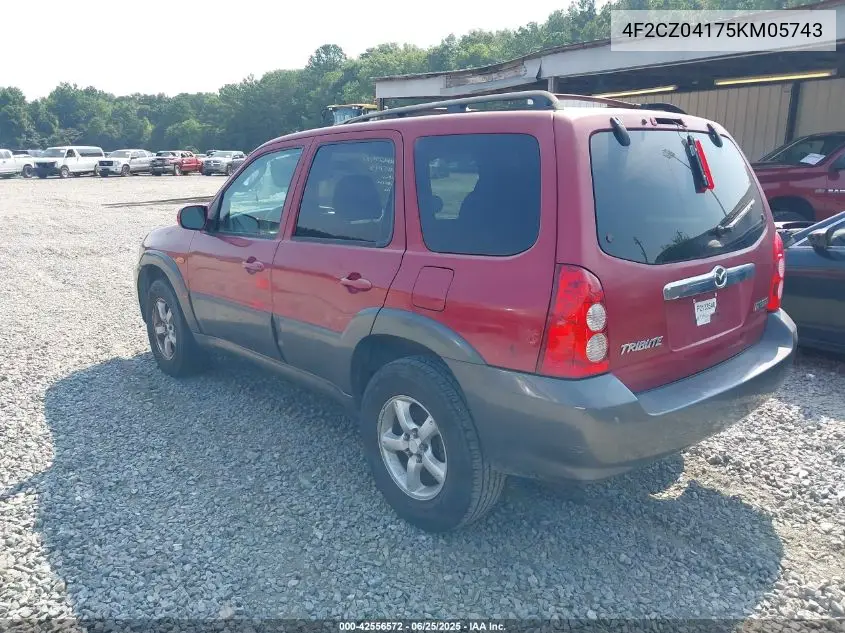 2005 Mazda Tribute S VIN: 4F2CZ04175KM05743 Lot: 42556572