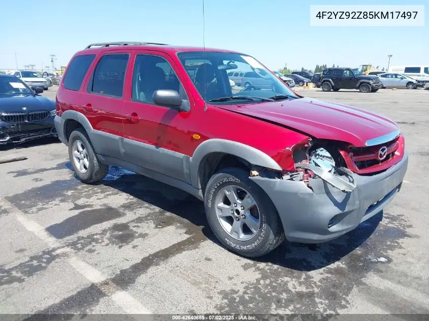 2005 Mazda Tribute I VIN: 4F2YZ92Z85KM17497 Lot: 42640689