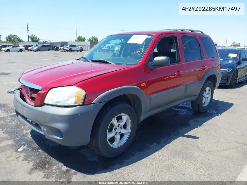 2005 Mazda Tribute I VIN: 4F2YZ92Z85KM17497 Lot: 42640689