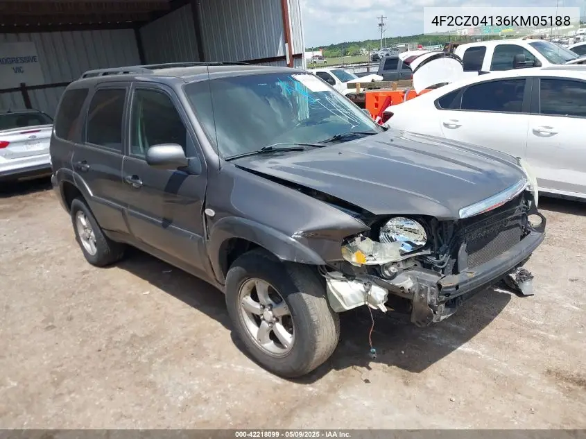 2006 Mazda Tribute S VIN: 4F2CZ04136KM05188 Lot: 42218099