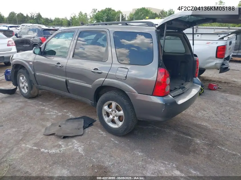 2006 Mazda Tribute S VIN: 4F2CZ04136KM05188 Lot: 42218099