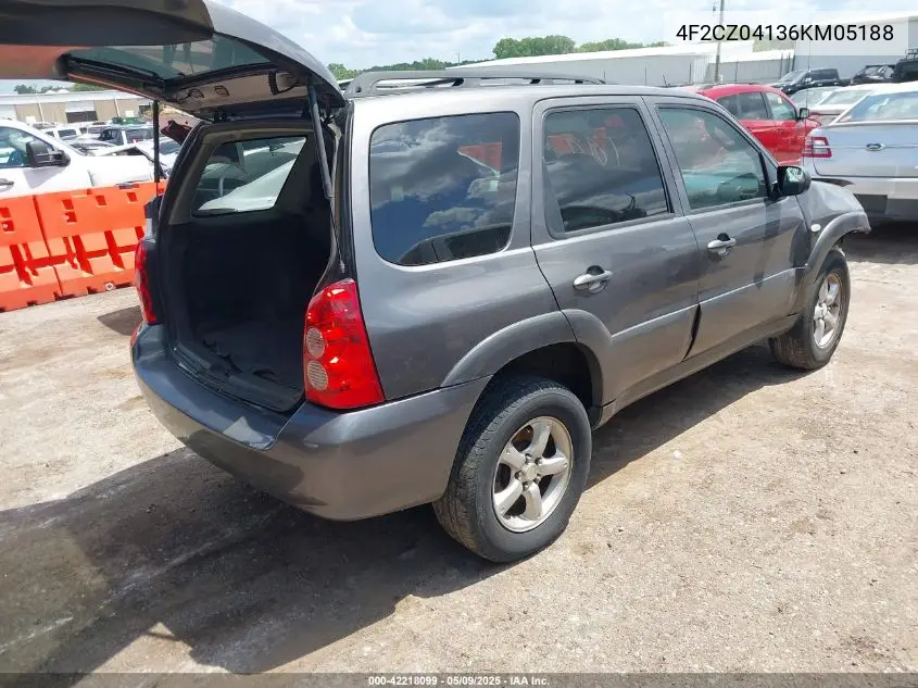 2006 Mazda Tribute S VIN: 4F2CZ04136KM05188 Lot: 42218099