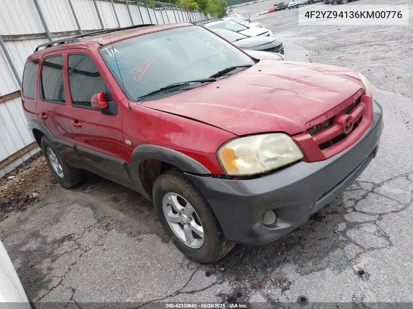 2006 Mazda Tribute S VIN: 4F2YZ94136KM00776 Lot: 42330650
