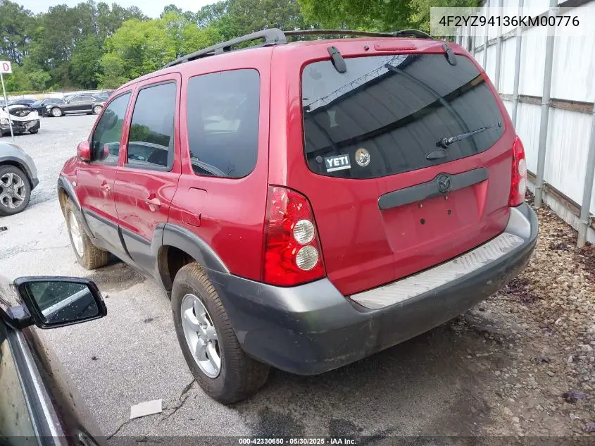 2006 Mazda Tribute S VIN: 4F2YZ94136KM00776 Lot: 42330650