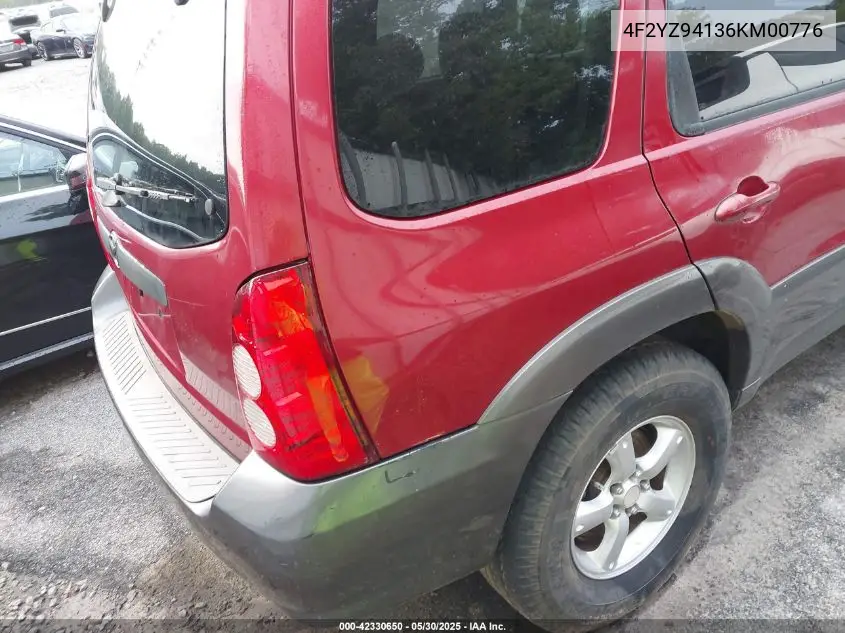 2006 Mazda Tribute S VIN: 4F2YZ94136KM00776 Lot: 42330650