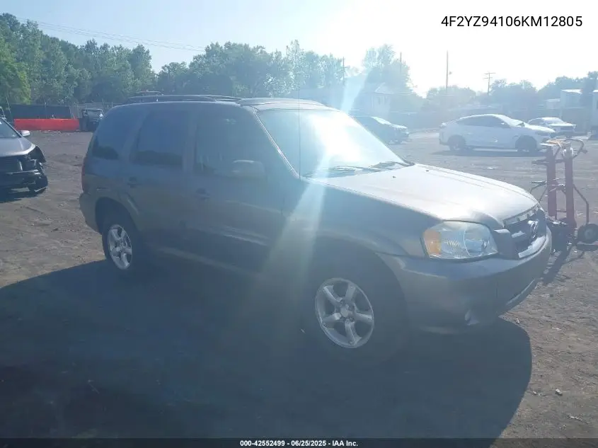 2006 Mazda Tribute S VIN: 4F2YZ94106KM12805 Lot: 42552499