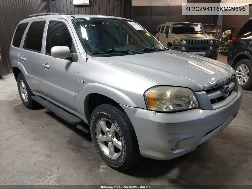 2006 Mazda Tribute S VIN: 4F2CZ94116KM29896 Lot: 42578103
