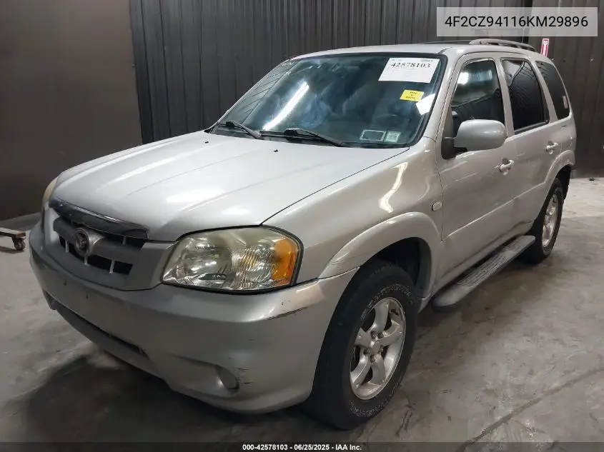 2006 Mazda Tribute S VIN: 4F2CZ94116KM29896 Lot: 42578103