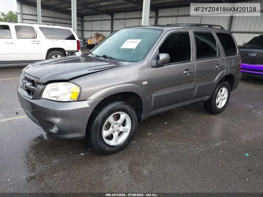2006 Mazda Tribute S VIN: 4F2YZ04186KM20128 Lot: 42703549