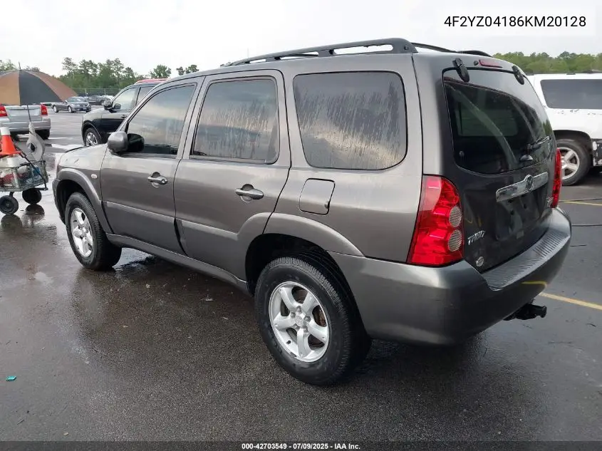 2006 Mazda Tribute S VIN: 4F2YZ04186KM20128 Lot: 42703549