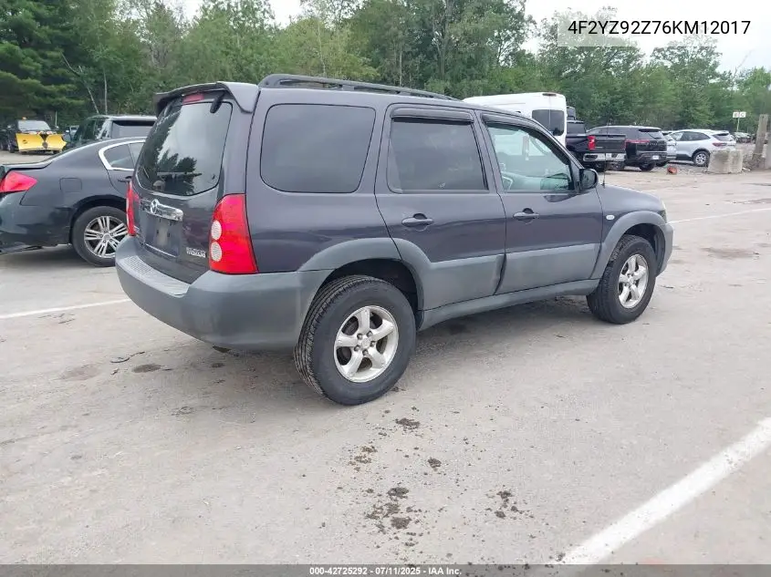 2006 Mazda Tribute I VIN: 4F2YZ92Z76KM12017 Lot: 42725292