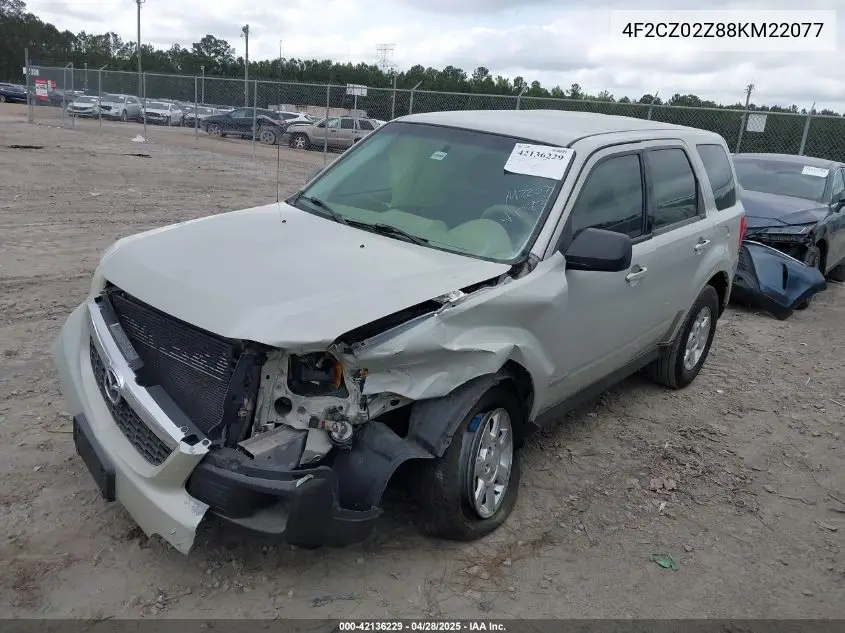 2008 Mazda Tribute I Sport VIN: 4F2CZ02Z88KM22077 Lot: 42136229