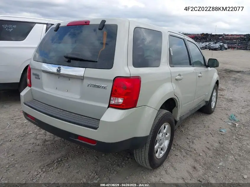 2008 Mazda Tribute I Sport VIN: 4F2CZ02Z88KM22077 Lot: 42136229