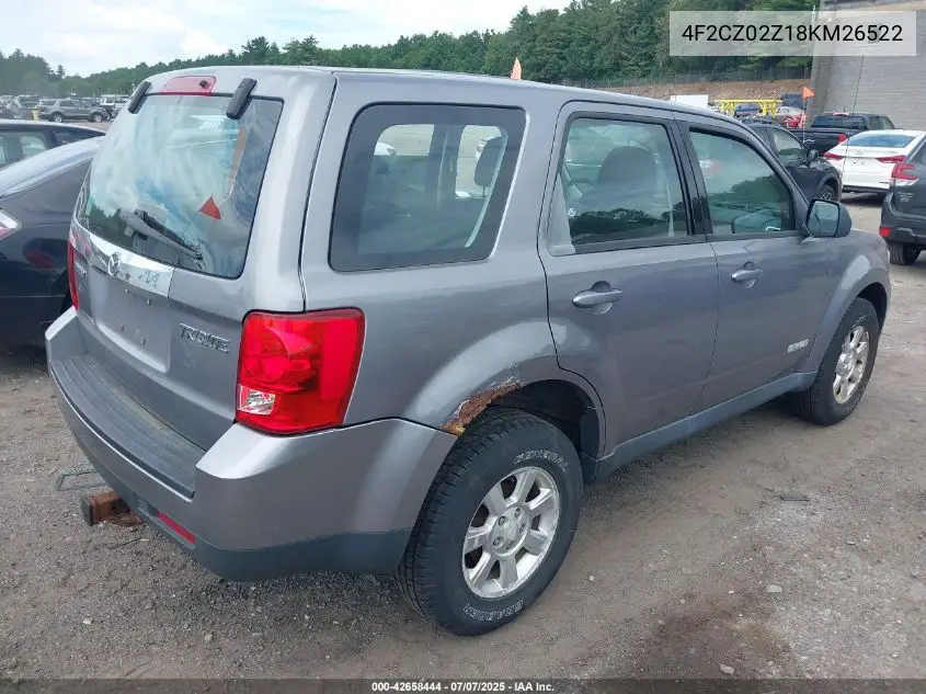2008 Mazda Tribute I Sport VIN: 4F2CZ02Z18KM26522 Lot: 42658444