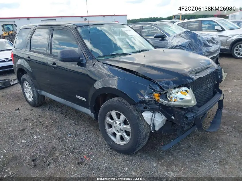 2008 Mazda Tribute S Sport VIN: 4F2CZ06138KM26980 Lot: 42661091