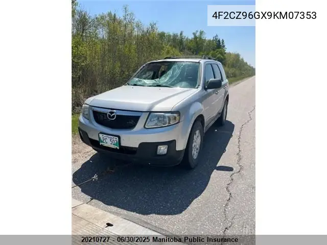 2009 Mazda Tribute Gt V6 VIN: 4F2CZ96GX9KM07353 Lot: 20210727