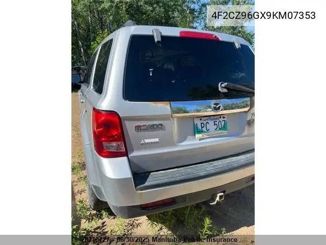 2009 Mazda Tribute Gt V6 VIN: 4F2CZ96GX9KM07353 Lot: 20210727
