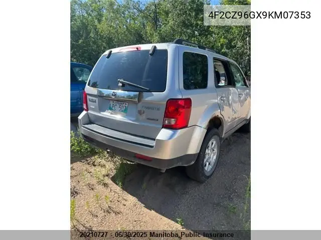 2009 Mazda Tribute Gt V6 VIN: 4F2CZ96GX9KM07353 Lot: 20210727