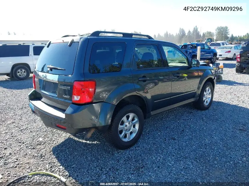 2009 Mazda Tribute I Grand Touring VIN: 4F2CZ92749KM09296 Lot: 42652957