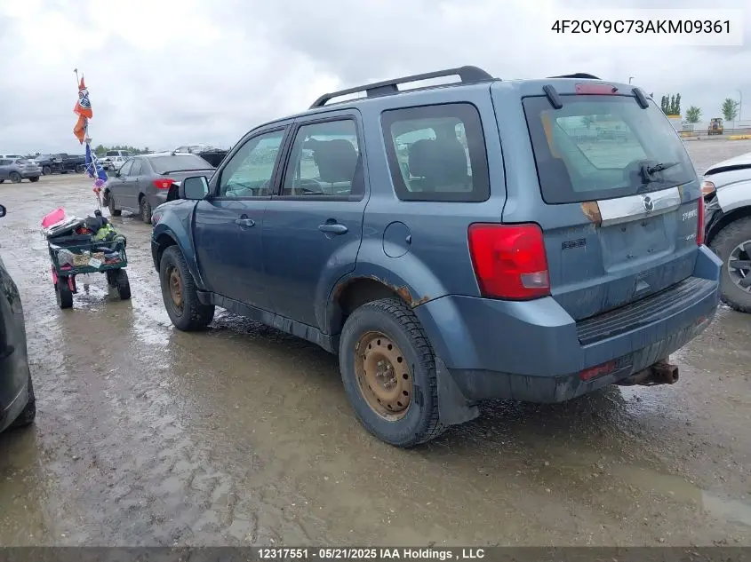 2010 Mazda Tribute I VIN: 4F2CY9C73AKM09361 Lot: 12317551
