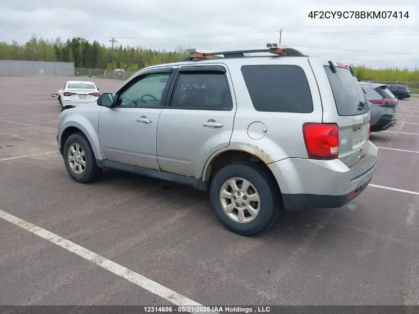 2011 Mazda Tribute I VIN: 4F2CY9C78BKM07414 Lot: 12314686