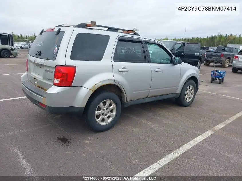 2011 Mazda Tribute I VIN: 4F2CY9C78BKM07414 Lot: 12314686