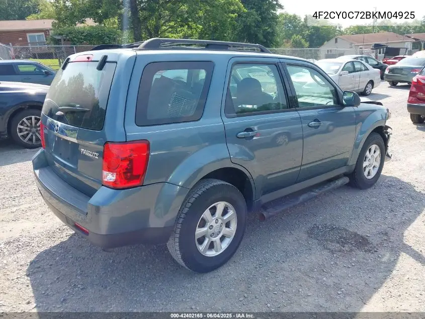 2011 Mazda Tribute I Sport VIN: 4F2CY0C72BKM04925 Lot: 42402165