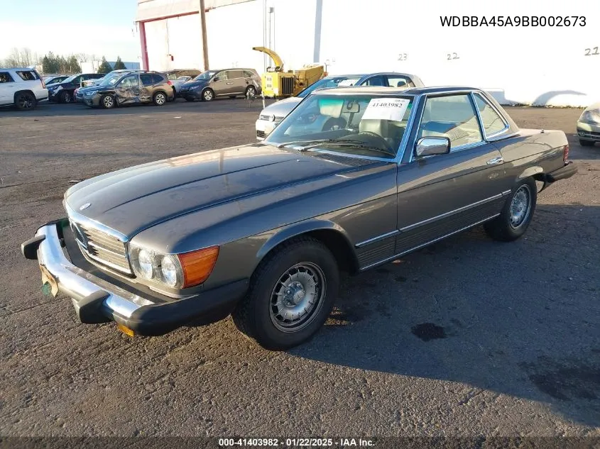 1981 Mercedes-Benz 380 Sl VIN: WDBBA45A9BB002673 Lot: 41403982