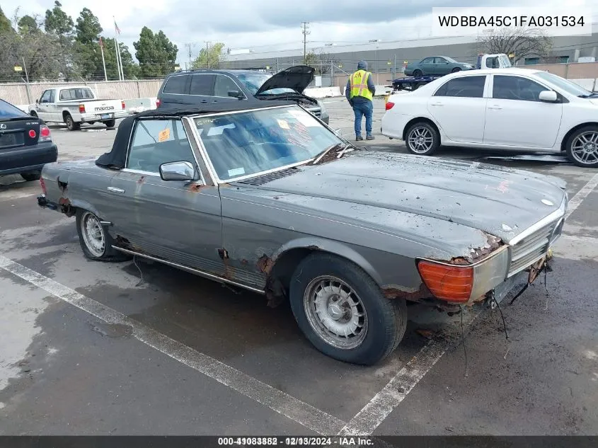 1985 Mercedes-Benz 380 Sl VIN: WDBBA45C1FA031534 Lot: 41083882