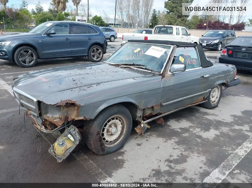 1985 Mercedes-Benz 380 Sl VIN: WDBBA45C1FA031534 Lot: 41083882
