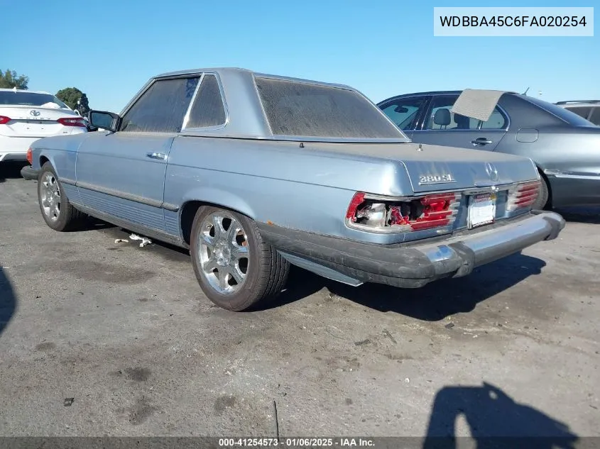 1985 Mercedes-Benz 380 Sl VIN: WDBBA45C6FA020254 Lot: 41254573