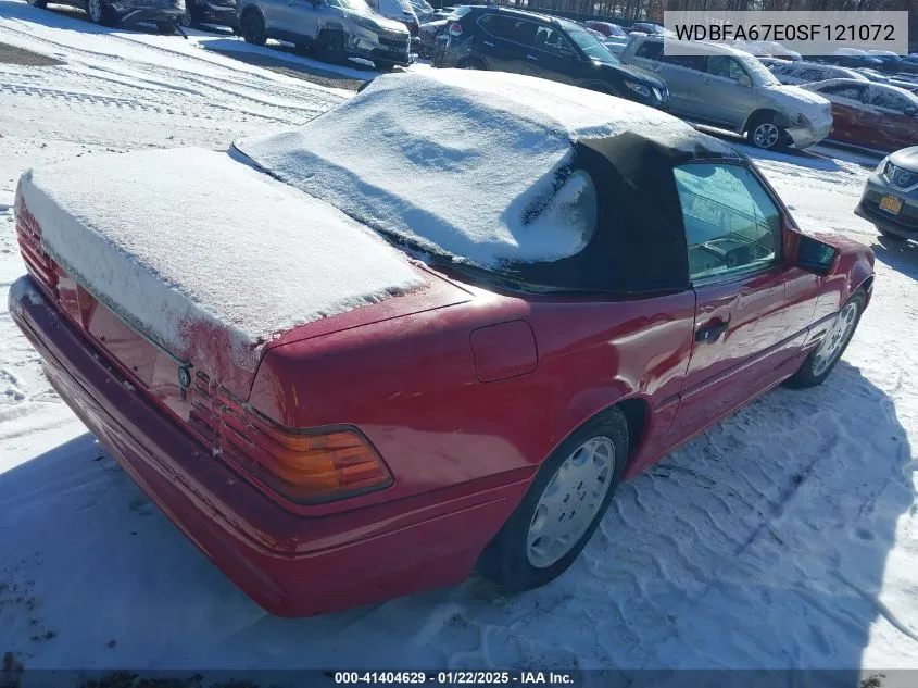 1995 Mercedes-Benz Sl 500 VIN: WDBFA67E0SF121072 Lot: 41404629