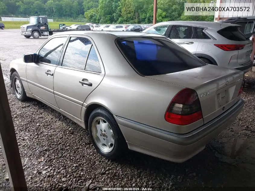 1999 Mercedes-Benz C 230 Kompressor VIN: WDBHA24G0XA703572 Lot: 42381560