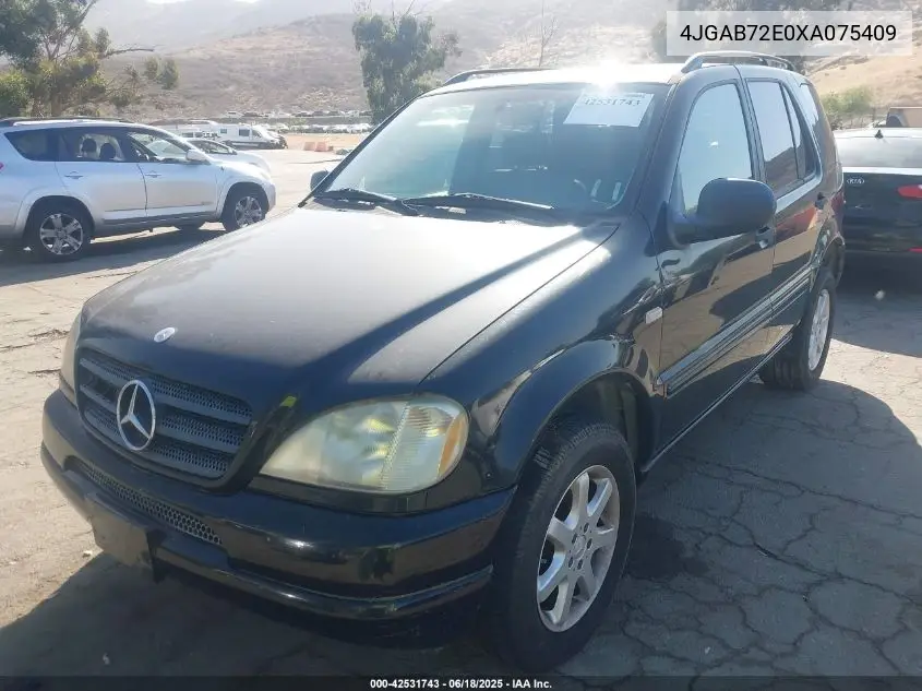 1999 Mercedes-Benz Ml 430 VIN: 4JGAB72E0XA075409 Lot: 42531743