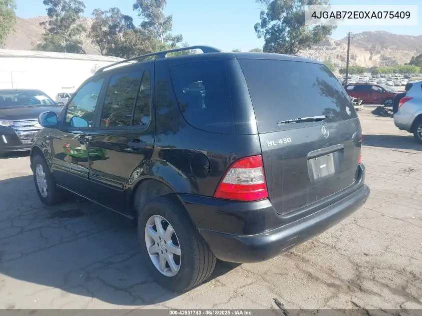1999 Mercedes-Benz Ml 430 VIN: 4JGAB72E0XA075409 Lot: 42531743