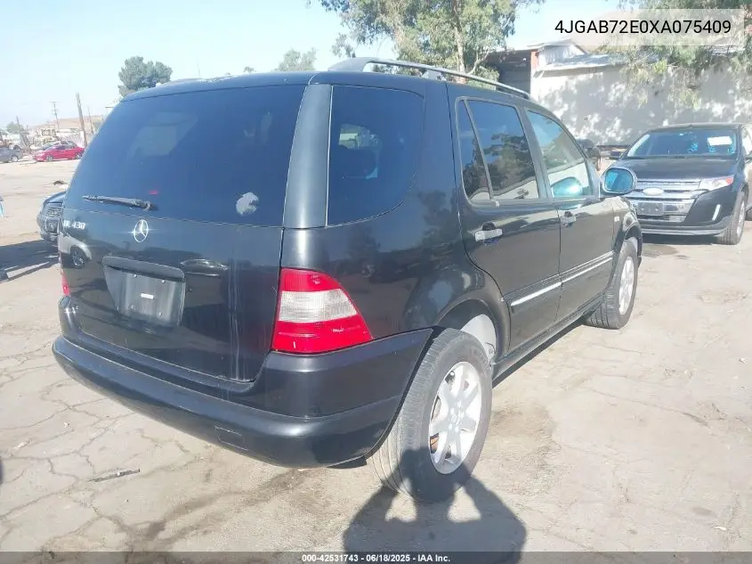 1999 Mercedes-Benz Ml 430 VIN: 4JGAB72E0XA075409 Lot: 42531743