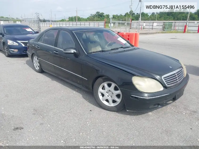 2001 Mercedes-Benz S 500 VIN: WDBNG75J81A155496 Lot: 42462708