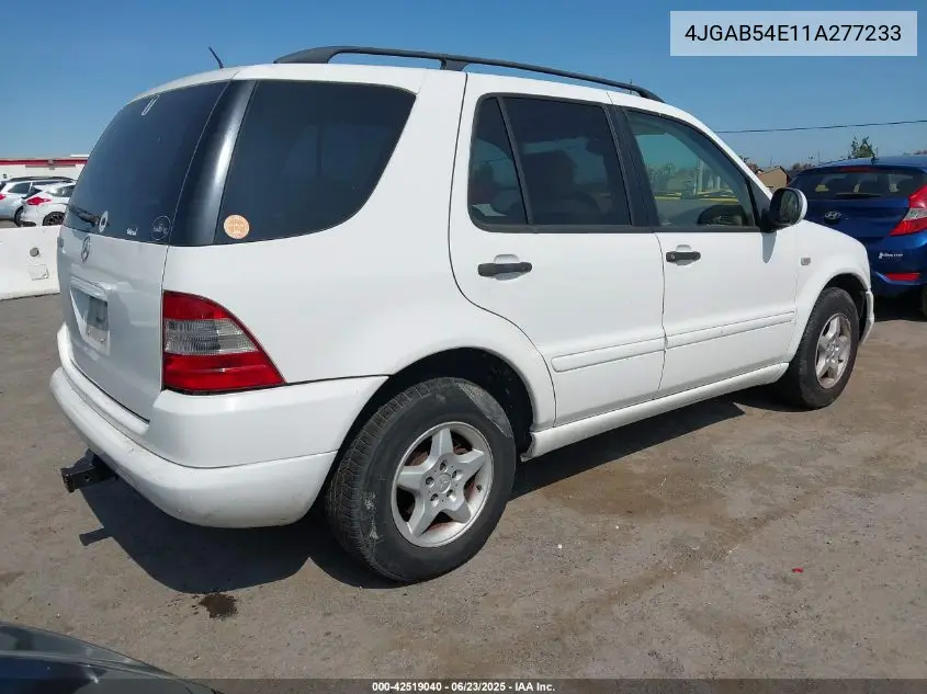 2001 Mercedes-Benz Ml 320 VIN: 4JGAB54E11A277233 Lot: 42519040