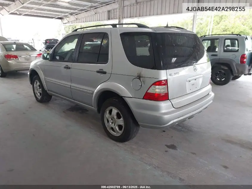 2002 Mercedes-Benz Ml 320 VIN: 4JGAB54E42A298255 Lot: 42502789