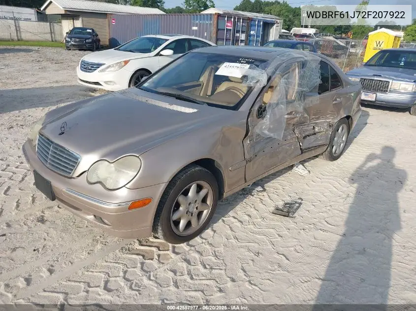 2002 Mercedes-Benz C 240 VIN: WDBRF61J72F207922 Lot: 42557977