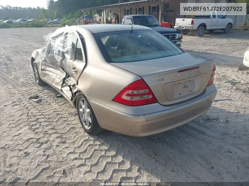 2002 Mercedes-Benz C 240 VIN: WDBRF61J72F207922 Lot: 42557977