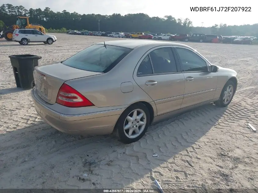 2002 Mercedes-Benz C 240 VIN: WDBRF61J72F207922 Lot: 42557977