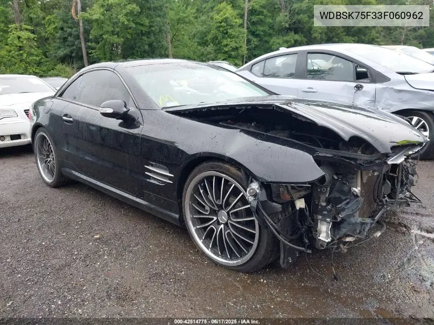 2003 Mercedes-Benz Sl 500 VIN: WDBSK75F33F060962 Lot: 42514775
