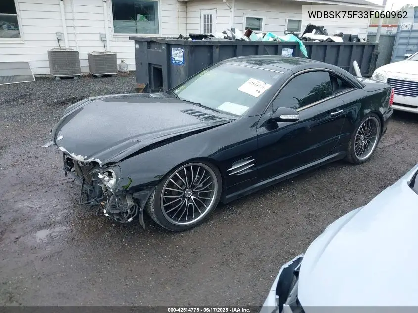 2003 Mercedes-Benz Sl 500 VIN: WDBSK75F33F060962 Lot: 42514775