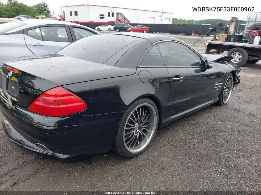 2003 Mercedes-Benz Sl 500 VIN: WDBSK75F33F060962 Lot: 42514775