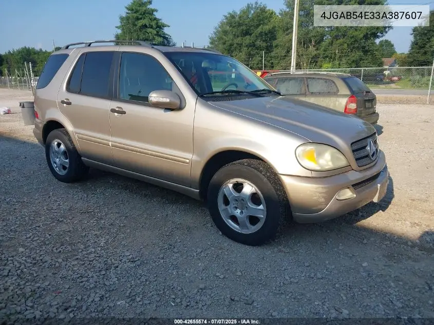 2003 Mercedes-Benz Ml 320 VIN: 4JGAB54E33A387607 Lot: 42655574