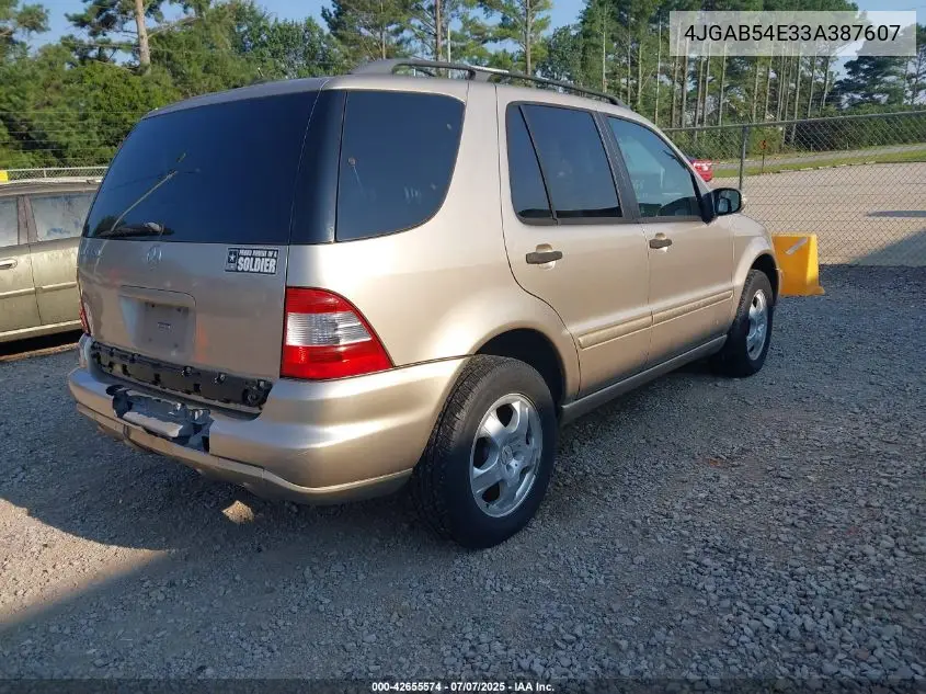 2003 Mercedes-Benz Ml 320 VIN: 4JGAB54E33A387607 Lot: 42655574