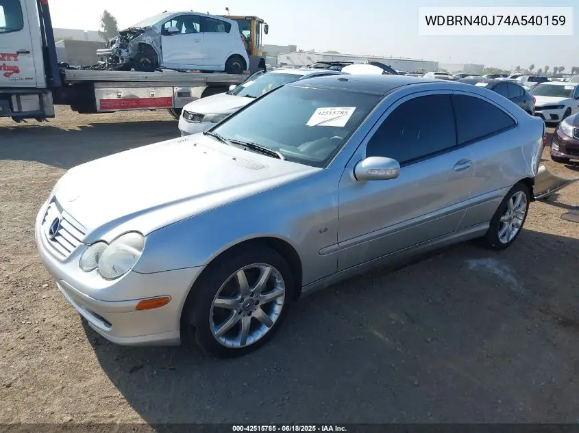 2004 Mercedes-Benz C 230 Kompressor Sport VIN: WDBRN40J74A540159 Lot: 42515785